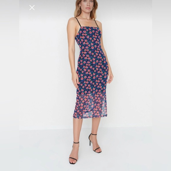 Tulle backless dress, split thigh, size S - Picture 4 of 5